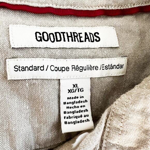 Goodthreads Linen Button Up Shirt Mens XL Summer Western Lightweight Casual - Picture 4 of 6